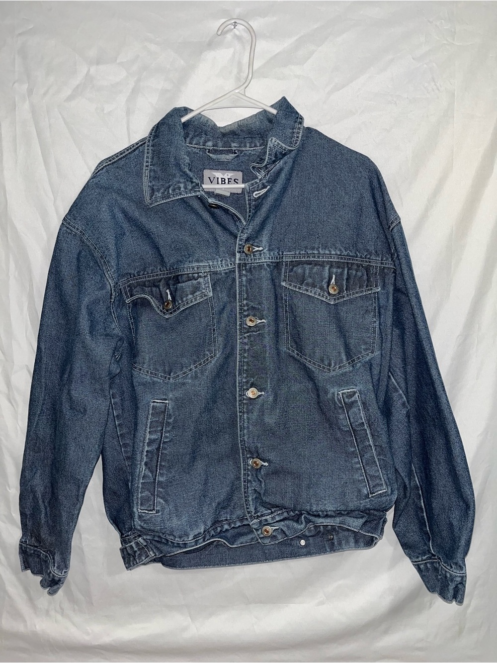 Vibe Dark Blue Denim Jacket with Chest Pockets
